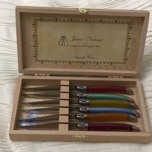 Laguiole France, Laguiole Rainbow Knives in Presentation Box (Set of 6) NEW